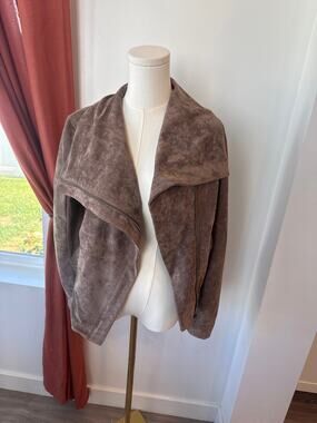Sl8 Suede Motorcycle Bomber Jacket Leather Boho Bohemian Sienna Brown